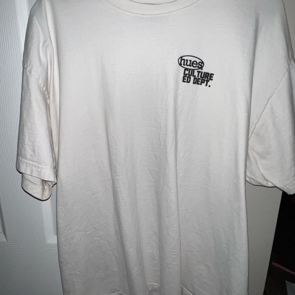 HUE White Short Sleeve Tee Minimalist Design